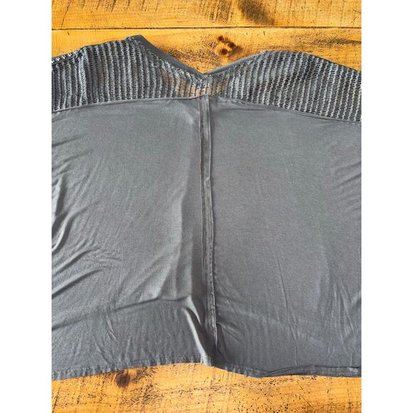 Womens POL Gray Oversized Dolman Short Sleeve Boho‎ Netted Design Blouse Size L - Picture 9 of 9